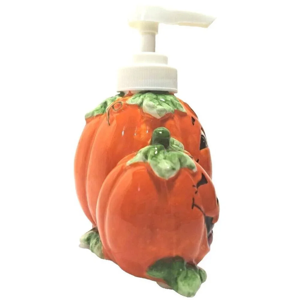 Smiling Jack-O-Lanterns Soap Dispenser Halloween Fall Kitchen Ceramic